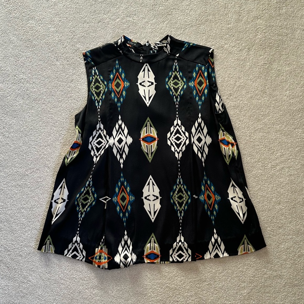 ETRO Printed Silk S/L Top